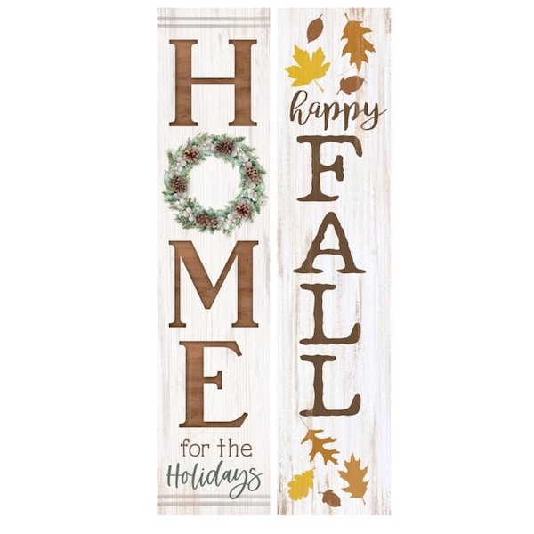 P Graham Dunn Assorted Home For The Holliday/Happy Fall Porch Sign 43.75 in. ACE-Q00030Q4 - main